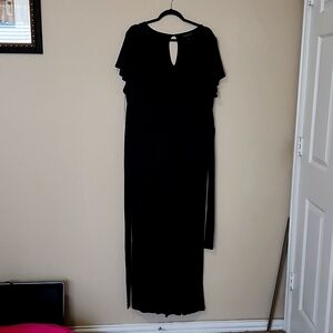 Black plus size pant romper.